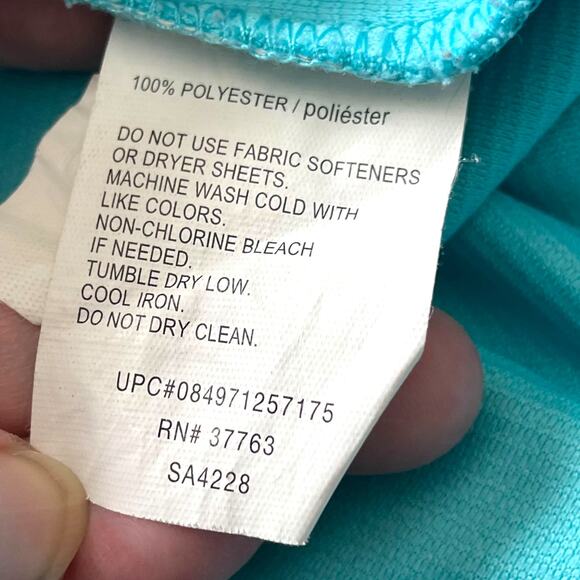 Cubavera Mens Shirt Size Large Solid Texture Polo Short Sleeve Blue Curacoa - Picture 4 of 7